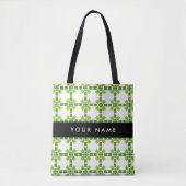 Bladpatroon, Groene bladeren, Jouw naam Tote Bag (Voorkant)