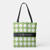 Bladpatroon, Groene bladeren, Jouw naam Tote Bag (Achterkant)