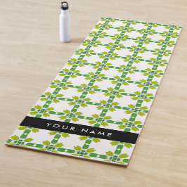 Bladpatroon, Groene bladeren, Jouw naam Yogamat