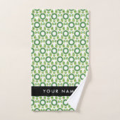 Bladpatroon, Groene Bladeren, Uw Naam Bad Handdoek (Handdoek)