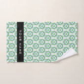 Bladpatroon, groene bladeren, uw naam bad handdoek (Handdoek)