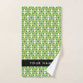 Bladpatroon, Groene Bladeren, Uw Naam Bad Handdoek (Handdoek)