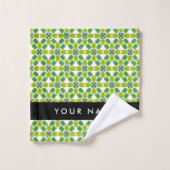 Bladpatroon, Groene Bladeren, Uw Naam Bad Handdoek (Wasdoekje)