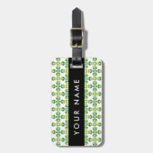 Bladpatroon, Groene Bladeren, Uw Naam Bagagelabel (Voorkant verticaal)