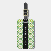 Bladpatroon, Groene Bladeren, Uw Naam Bagagelabel (Voorkant verticaal)