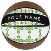 Bladpatroon, Groene Bladeren, Uw Naam Basketbal (Voorkant)