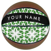 Bladpatroon, Groene Bladeren, Uw Naam Basketbal (Voorkant)