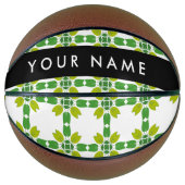 Bladpatroon, Groene Bladeren, Uw Naam Basketbal (Voorkant)