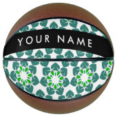 Bladpatroon, Groene Bladeren, Uw Naam Basketbal (Voorkant)