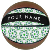 Bladpatroon, Groene Bladeren, Uw Naam Basketbal (Voorkant)