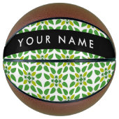 Bladpatroon, Groene Bladeren, Uw Naam Basketbal (Voorkant)