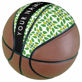 Bladpatroon, Groene Bladeren, Uw Naam Basketbal