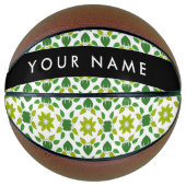 Bladpatroon, Groene Bladeren, Uw Naam Basketbal (Voorkant)