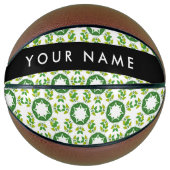 Bladpatroon, Groene Bladeren, Uw Naam Basketbal (Voorkant)