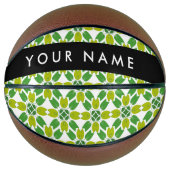 Bladpatroon, Groene Bladeren, Uw Naam Basketbal (Voorkant)