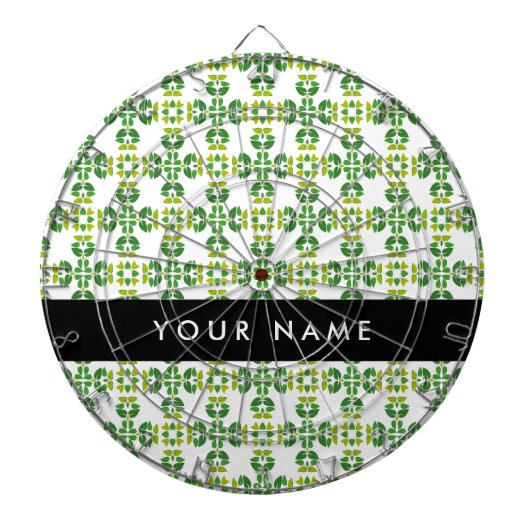 Bladpatroon, Groene Bladeren, Uw Naam Dartbord (Voorkant)