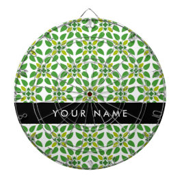 Bladpatroon, Groene Bladeren, Uw Naam Dartbord