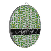 Bladpatroon, Groene Bladeren, Uw Naam Dartbord (Voorkant Links)