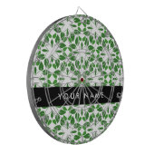 Bladpatroon, Groene Bladeren, Uw Naam Dartbord (Voorkant Links)