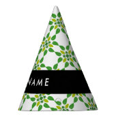Bladpatroon, groene bladeren, uw naam feesthoedjes (Rechts)