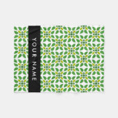 Bladpatroon, Groene Bladeren, Uw Naam Fleece Deken (Voorkant (Horizontaal))