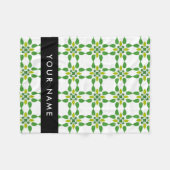 Bladpatroon, Groene Bladeren, Uw Naam Fleece Deken (Voorkant (Horizontaal))