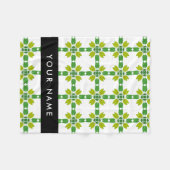 Bladpatroon, groene bladeren, uw naam fleece deken (Voorkant (Horizontaal))
