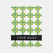 Bladpatroon, groene bladeren, uw naam fleece deken (Voorkant)
