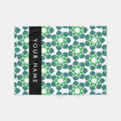 Bladpatroon, Groene Bladeren, Uw Naam Fleece Deken (Voorkant (Horizontaal))