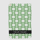 Bladpatroon, Groene Bladeren, Uw Naam Golfhanddoek (Voorkant)