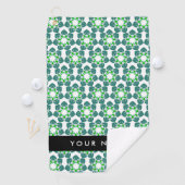 Bladpatroon, Groene Bladeren, Uw Naam Golfhanddoek (Insitu)
