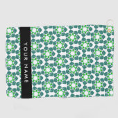Bladpatroon, Groene Bladeren, Uw Naam Golfhanddoek (Horizontaal)