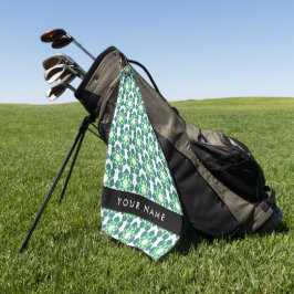 Bladpatroon, Groene Bladeren, Uw Naam Golfhanddoek