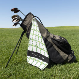 Bladpatroon, Groene Bladeren, Uw Naam Golfhanddoek