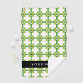 Bladpatroon, Groene Bladeren, Uw Naam Golfhanddoek (Insitu)