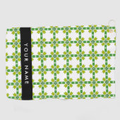 Bladpatroon, Groene Bladeren, Uw Naam Golfhanddoek (Horizontaal)