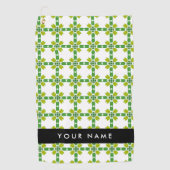 Bladpatroon, Groene Bladeren, Uw Naam Golfhanddoek (Voorkant)