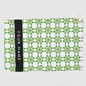 Bladpatroon, Groene Bladeren, Uw Naam Golfhanddoek (Horizontaal)