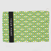 Bladpatroon, Groene Bladeren, Uw Naam Golfhanddoek (Horizontaal)