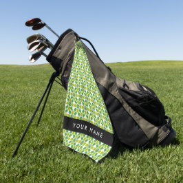 Bladpatroon, Groene Bladeren, Uw Naam Golfhanddoek