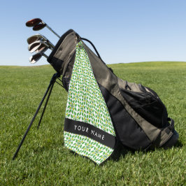 Bladpatroon, Groene Bladeren, Uw Naam Golfhanddoek