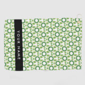 Bladpatroon, Groene Bladeren, Uw Naam Golfhanddoek (Horizontaal)