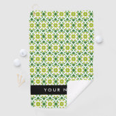 Bladpatroon, Groene Bladeren, Uw Naam Golfhanddoek (Insitu)