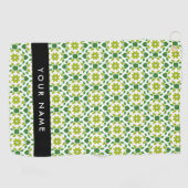 Bladpatroon, Groene Bladeren, Uw Naam Golfhanddoek (Horizontaal)