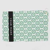 Bladpatroon, Groene Bladeren, Uw Naam Golfhanddoek (Horizontaal)