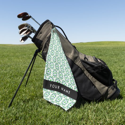Bladpatroon, Groene Bladeren, Uw Naam Golfhanddoek (Groen)