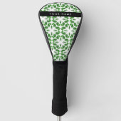 Bladpatroon, Groene Bladeren, Uw Naam Golfheadcover (Voorkant)