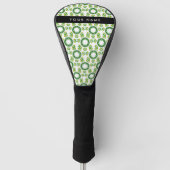 Bladpatroon, Groene Bladeren, Uw Naam Golfheadcover (Voorkant)