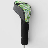 Bladpatroon, Groene Bladeren, Uw Naam Golfheadcover (Schuin)