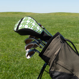 Bladpatroon, groene bladeren, uw naam golfheadcover